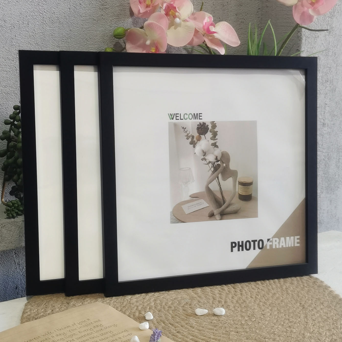 Desk Setup Photo - 3Pcs Wood Square Photo Frames For