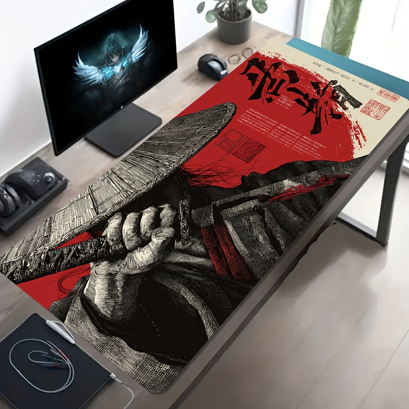 Desk Setup Red - XXL Red Black Samurai Warrior Gaming