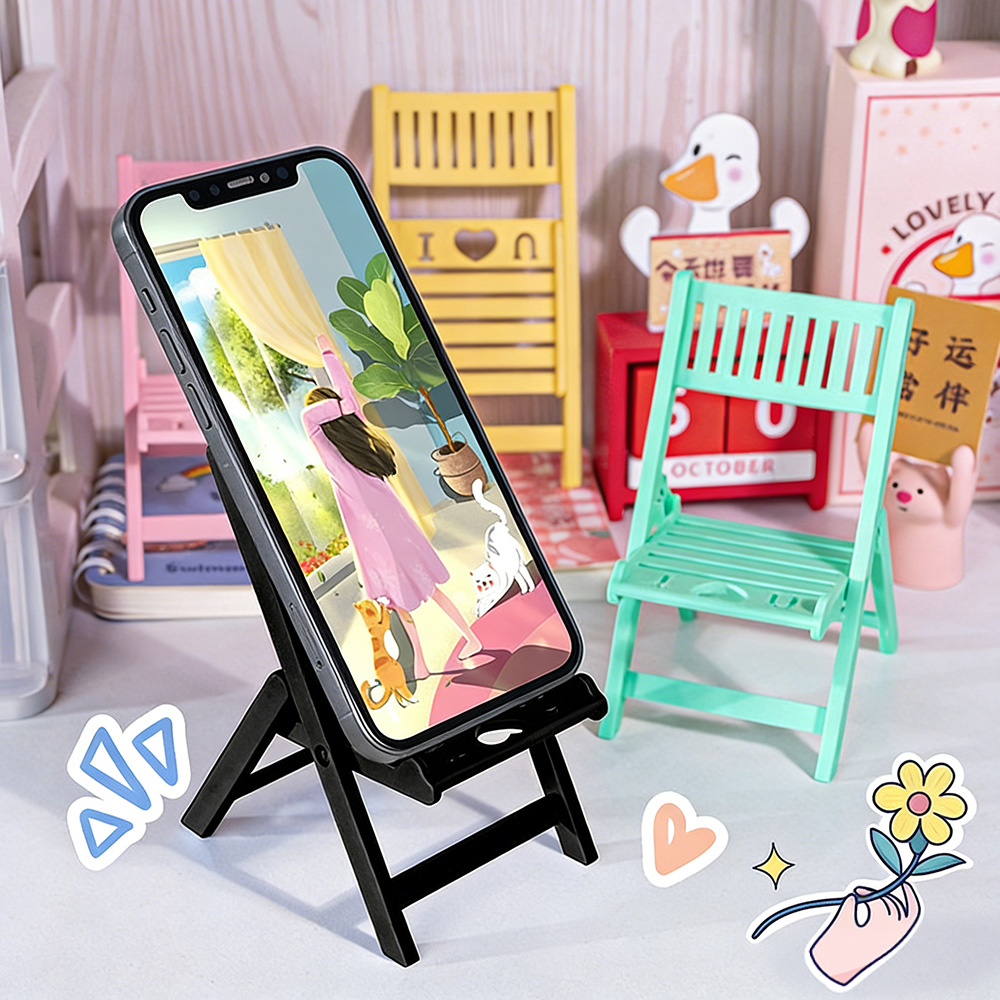 Desk Setup Options - Mini Folding Chair Phone Stand Desk