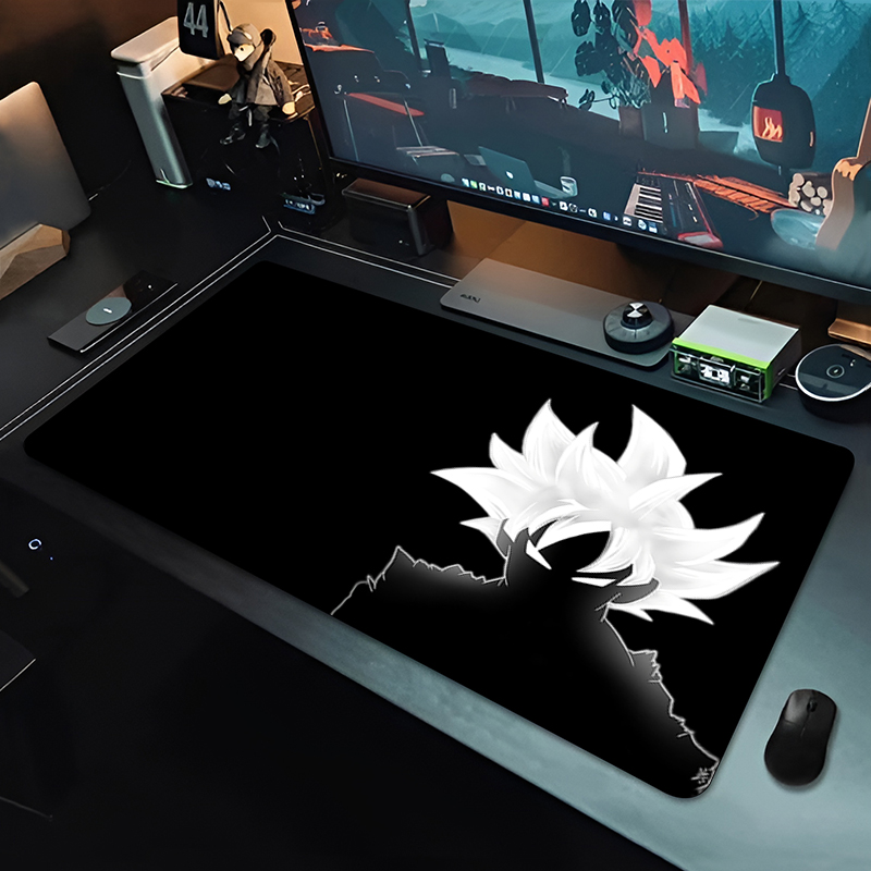 Desk Setup Mat - DBZ Black Anime Mouse Pad Dragon