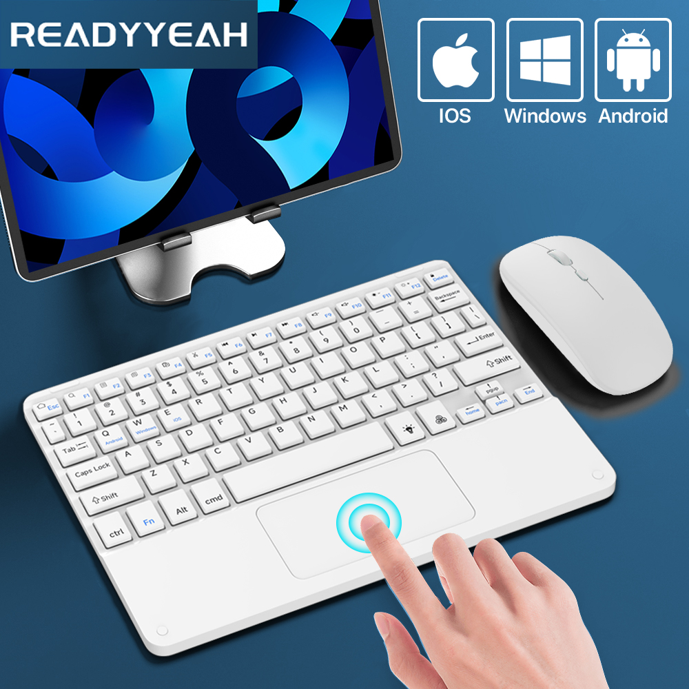 Desk Setup Ipad - Touchpad Wireless Keyboard and Mouse Bluetooth
