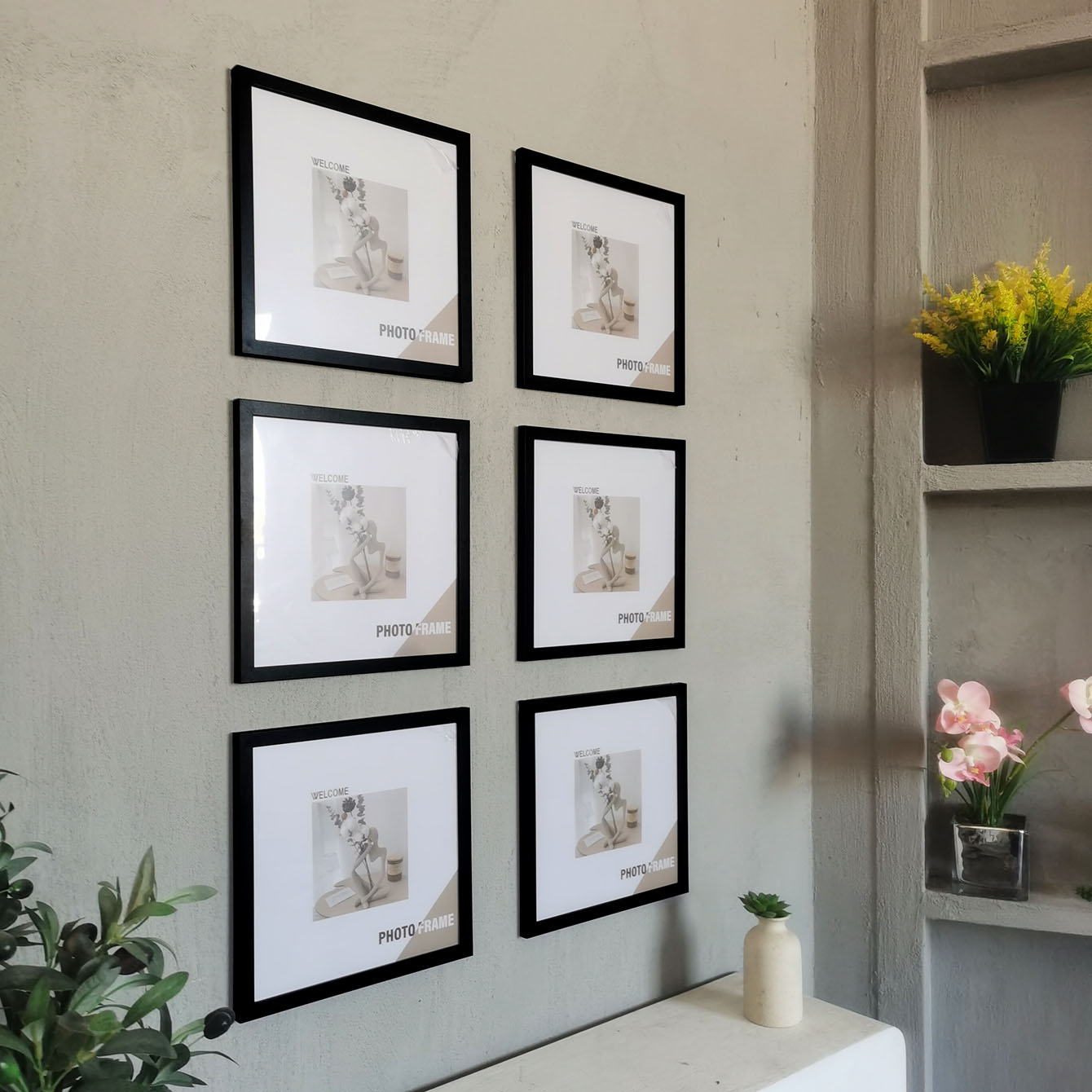 3Pcs Wood Square Photo Frames  - Desk Setup Photo recension och pris