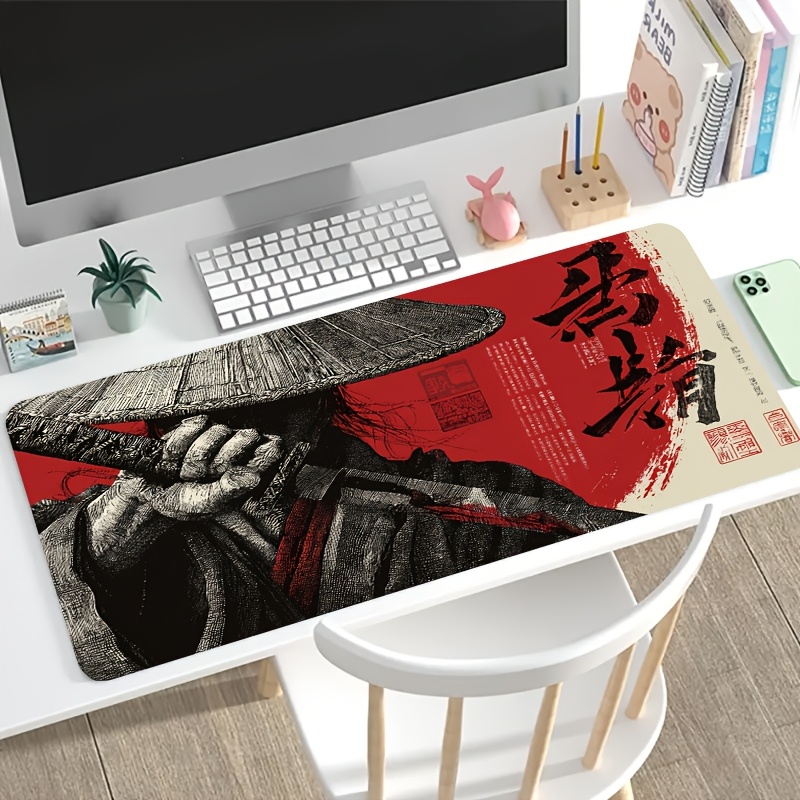 XXL Red Black Samurai Warrior  - Desk Setup Red recension och pris