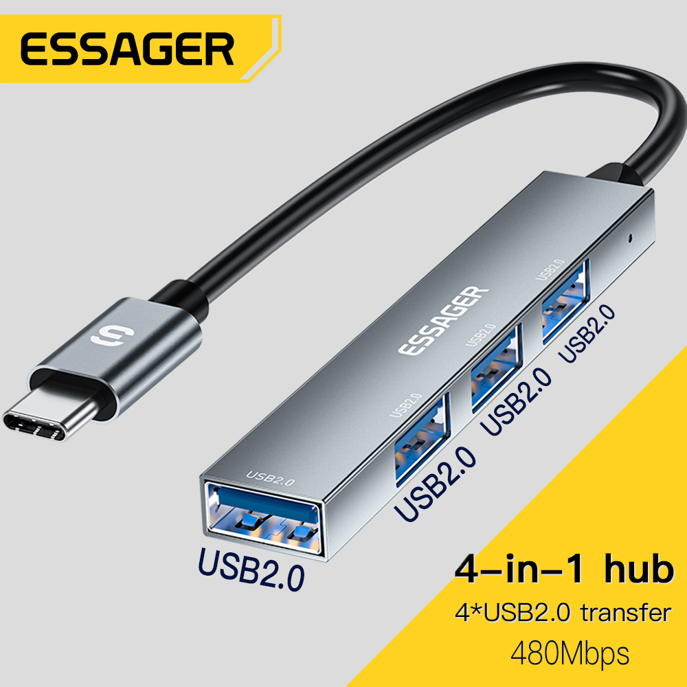 Essager 4 in 1 USB C Cable Hub - Desk Setup Usb Hub recension och pris