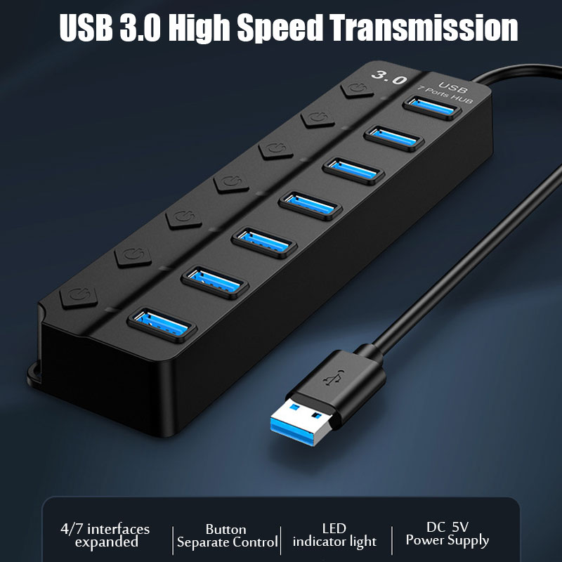 7 In 1 USB 3.0 Hub Multi USB S - Desk Setup Usb Hub recension och pris