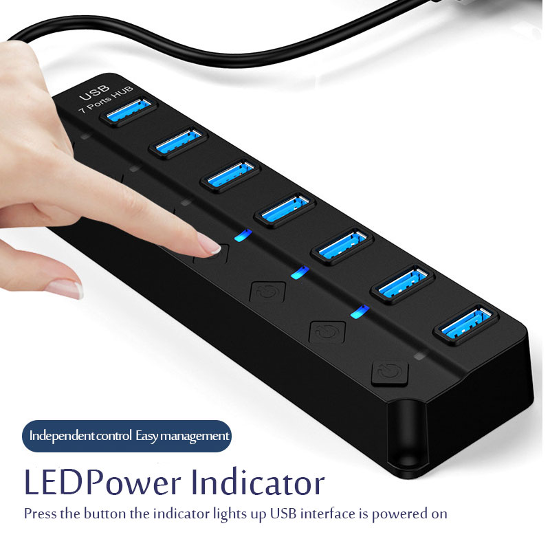 7 In 1 USB 3.0 Hub Multi USB S - Desk Setup Usb Hub recension och pris