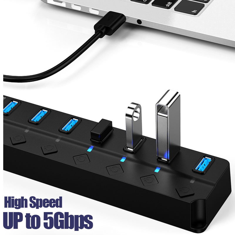 7 In 1 USB 3.0 Hub Multi USB S - Desk Setup Usb Hub recension och pris