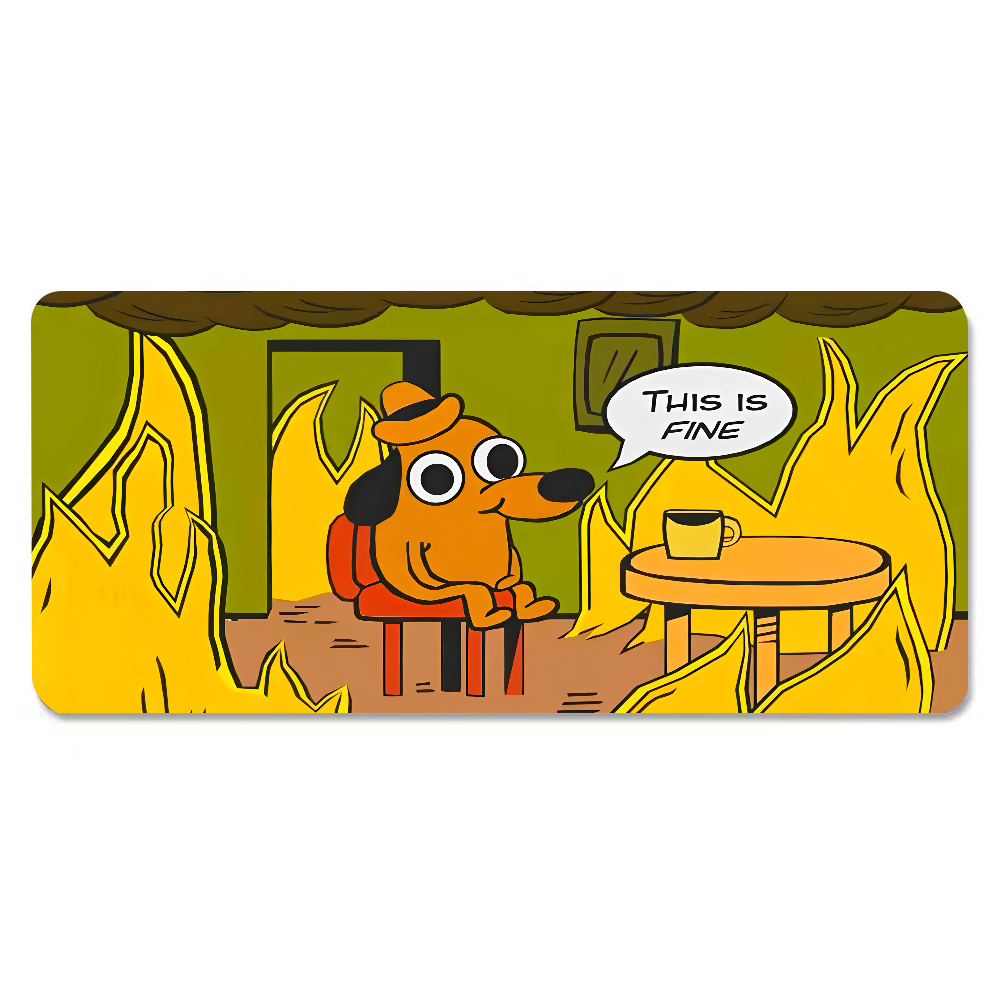 This Is Fine Dog Dachshund Mou - Desk Setup Mat recension och pris
