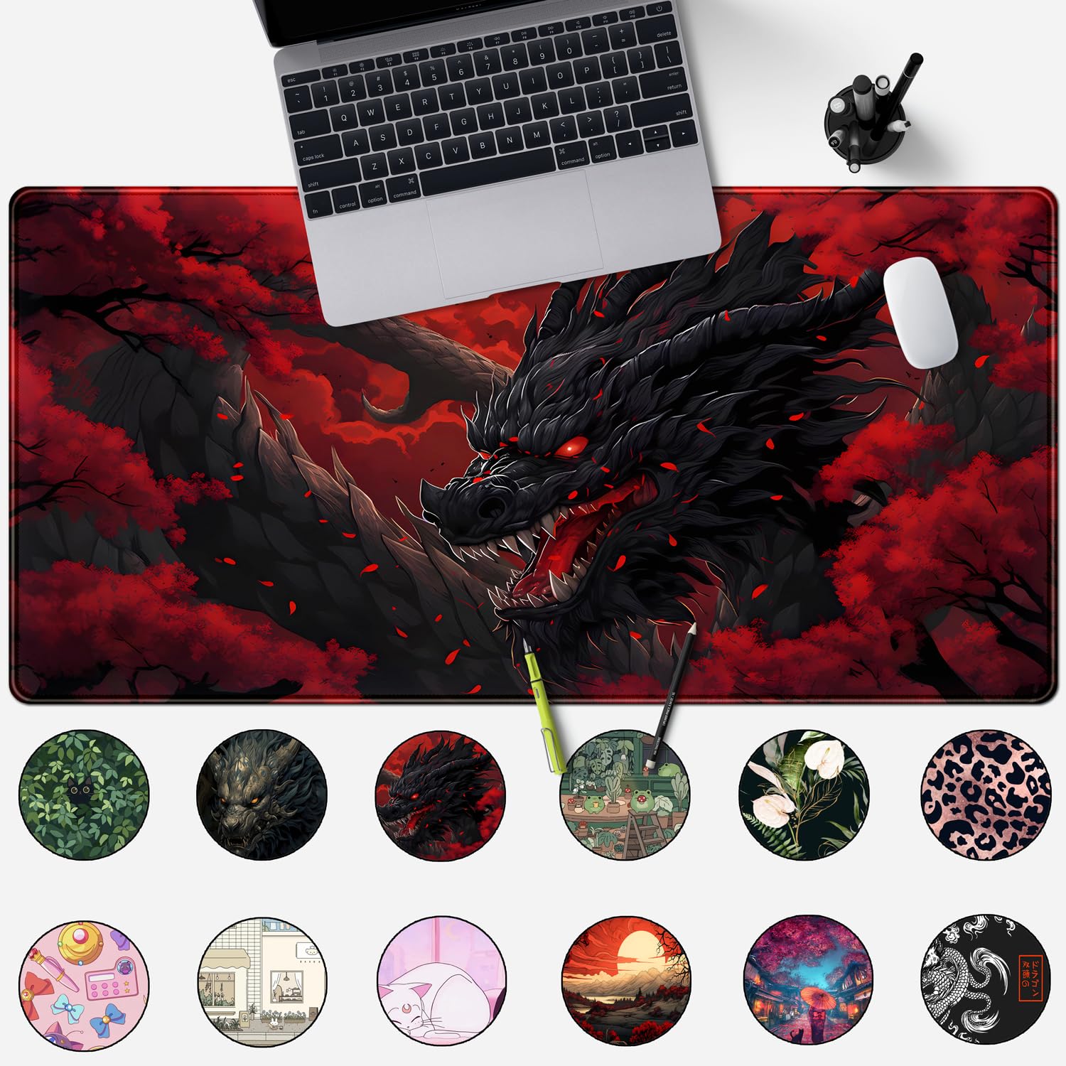 Huge Dragon Large Mouse Pad Co - Desk Setup Red recension och pris