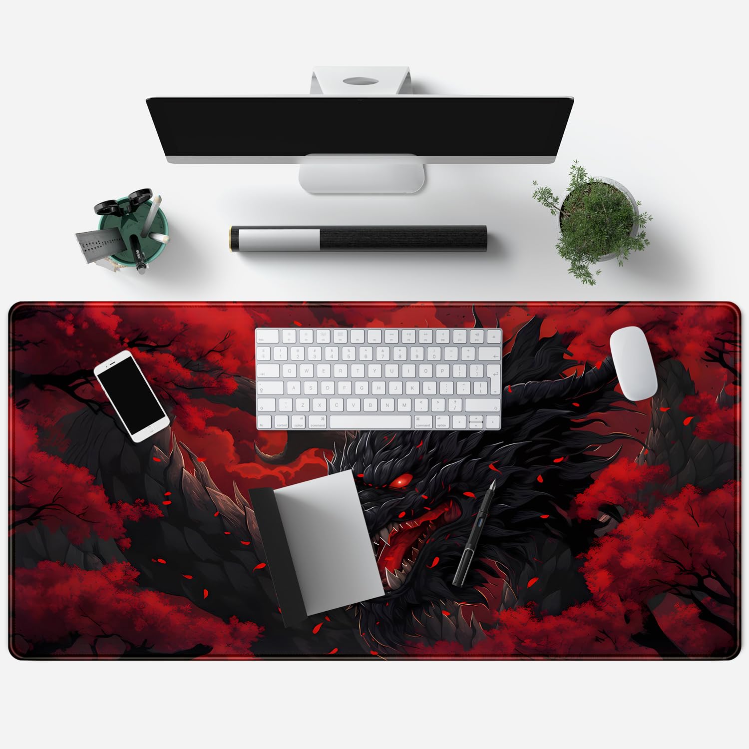 Huge Dragon Large Mouse Pad Co - Desk Setup Red recension och pris