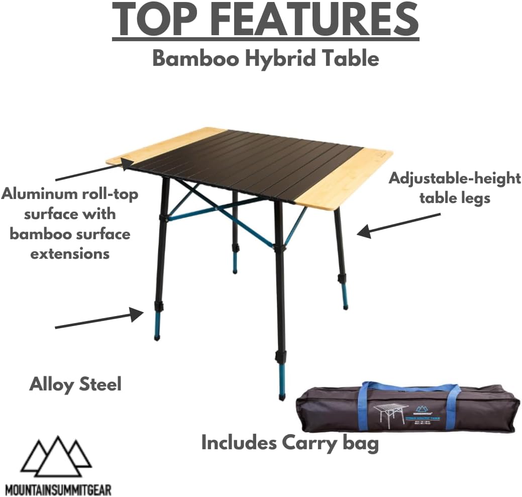 Portable Camping Table Folding - Desk Setup Natural recension och pris