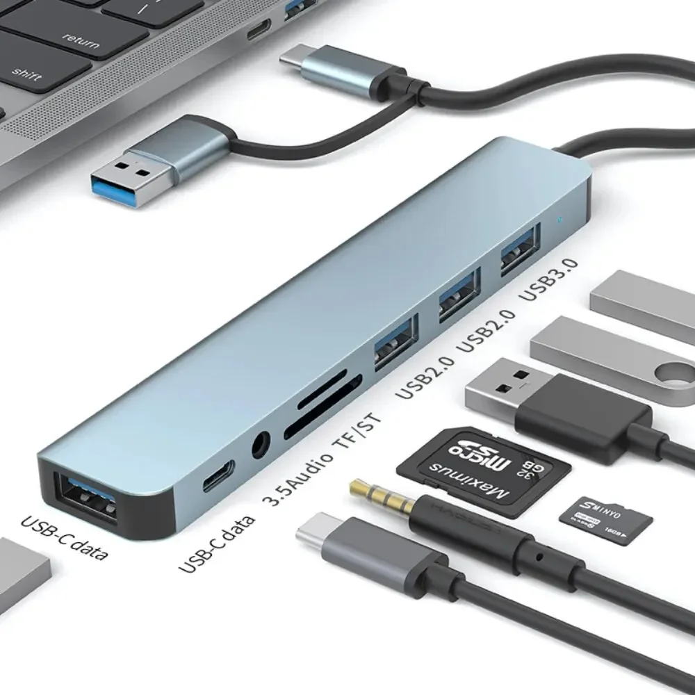 8 In 2 USB-C Hub With 3.0 SD/T - Desk Setup Usb Hub recension och pris