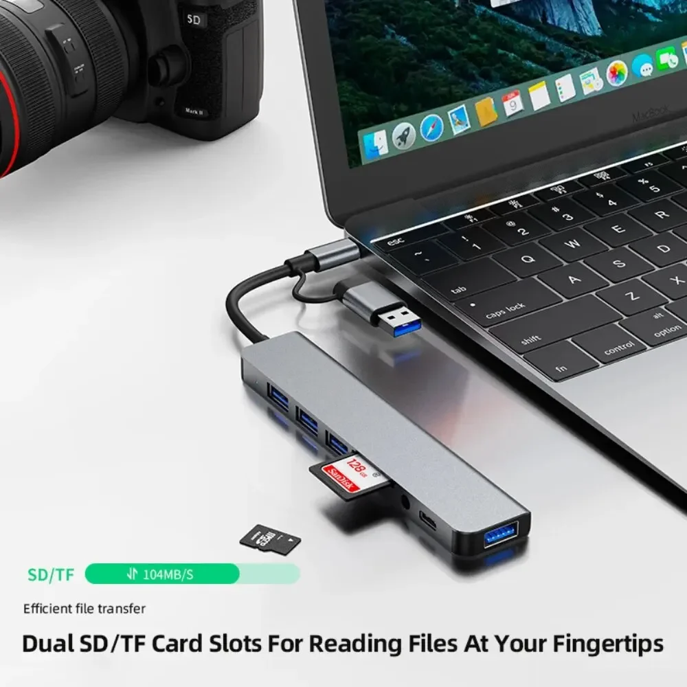 8 In 2 USB-C Hub With 3.0 SD/T - Desk Setup Usb Hub recension och pris