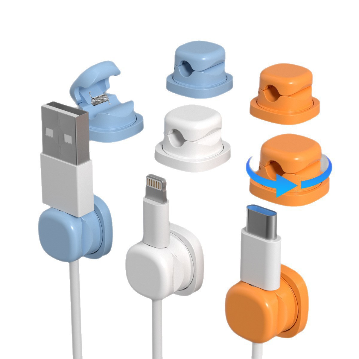 6Pcs Multi Color Rotatable Cab - Desk Setup Usb Hub recension och pris