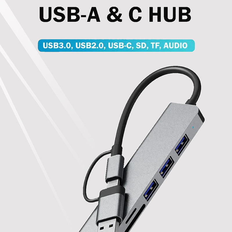 8 In 2 USB Type C HUB Docking  - Desk Setup Usb Hub recension och pris