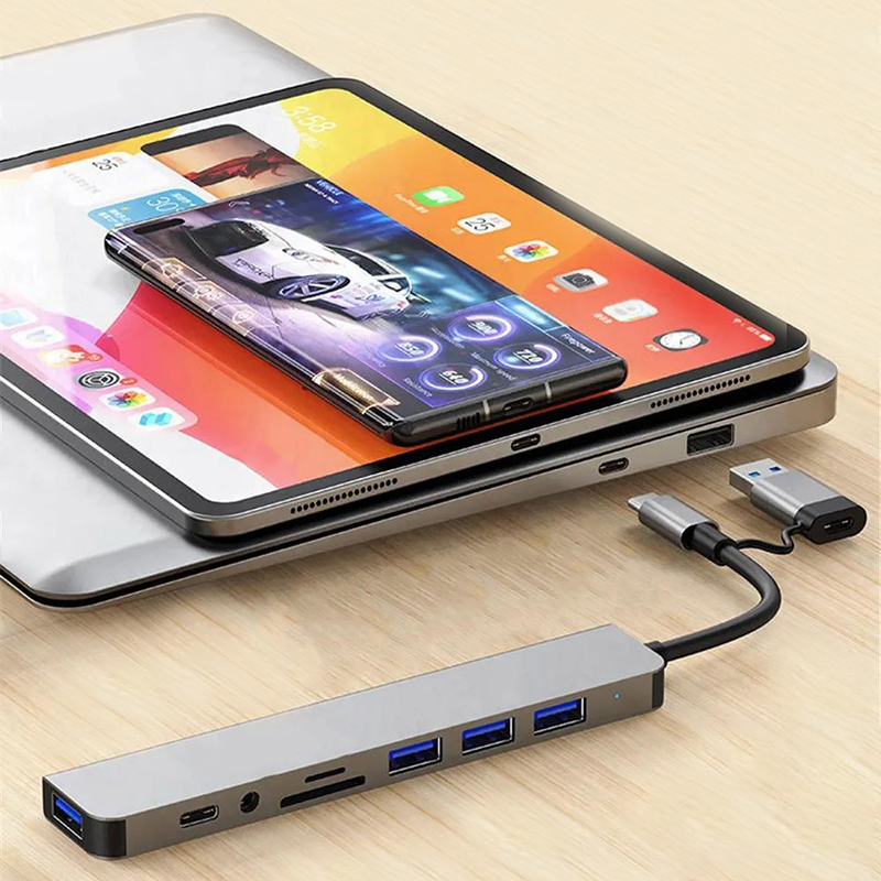 8 In 2 USB Type C HUB Docking  - Desk Setup Usb Hub recension och pris